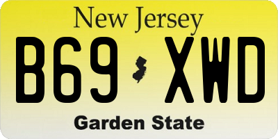 NJ license plate B69XWD