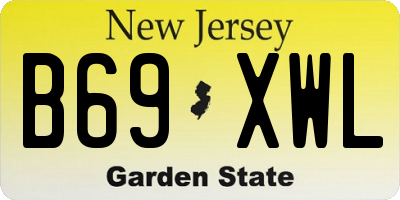 NJ license plate B69XWL