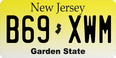 NJ license plate B69XWM