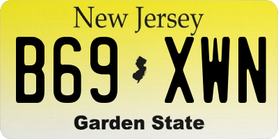 NJ license plate B69XWN