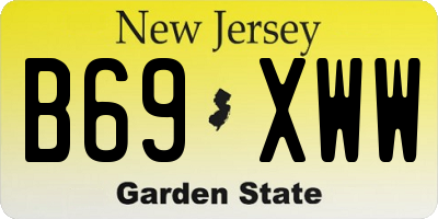 NJ license plate B69XWW