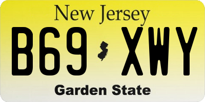 NJ license plate B69XWY