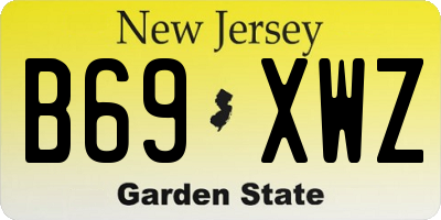 NJ license plate B69XWZ