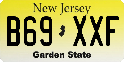 NJ license plate B69XXF