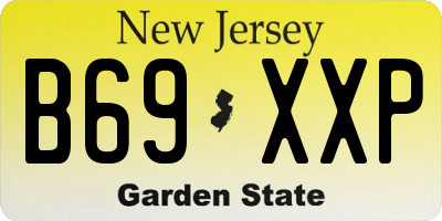 NJ license plate B69XXP