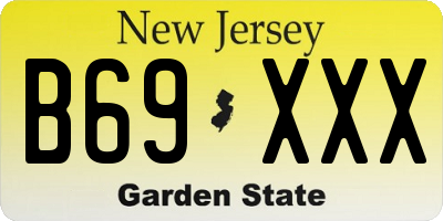 NJ license plate B69XXX