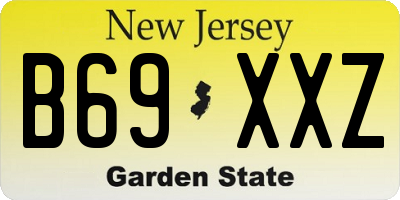 NJ license plate B69XXZ