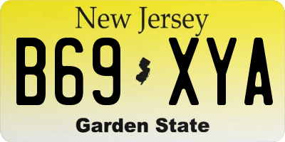 NJ license plate B69XYA
