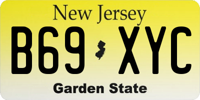 NJ license plate B69XYC