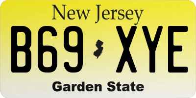 NJ license plate B69XYE