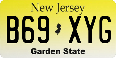 NJ license plate B69XYG