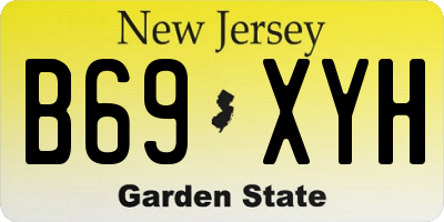 NJ license plate B69XYH