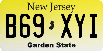NJ license plate B69XYI