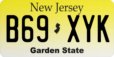 NJ license plate B69XYK
