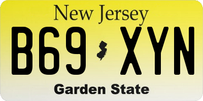 NJ license plate B69XYN