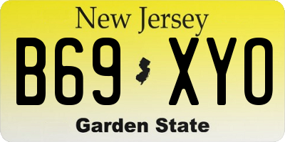 NJ license plate B69XYO