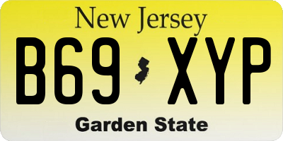 NJ license plate B69XYP