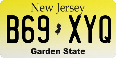 NJ license plate B69XYQ