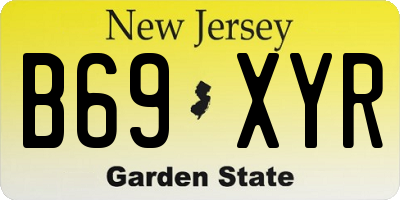 NJ license plate B69XYR