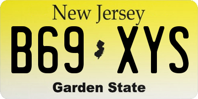 NJ license plate B69XYS
