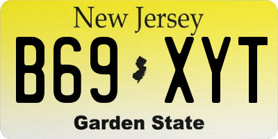 NJ license plate B69XYT