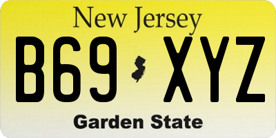 NJ license plate B69XYZ