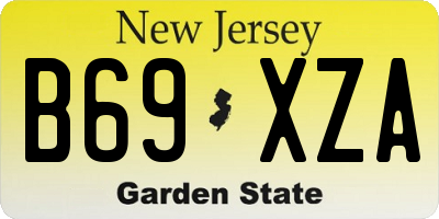 NJ license plate B69XZA