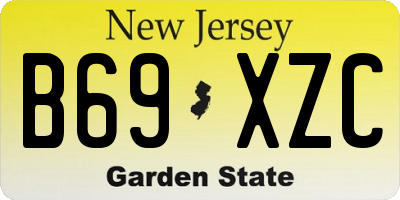 NJ license plate B69XZC
