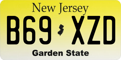 NJ license plate B69XZD