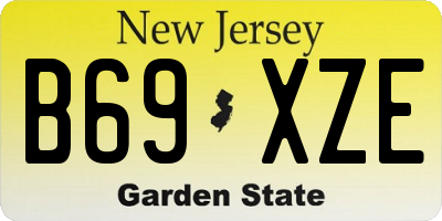 NJ license plate B69XZE