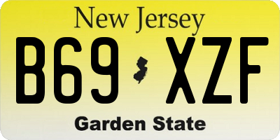 NJ license plate B69XZF