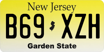 NJ license plate B69XZH