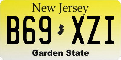 NJ license plate B69XZI
