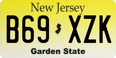 NJ license plate B69XZK