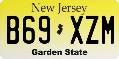 NJ license plate B69XZM