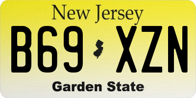 NJ license plate B69XZN