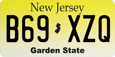 NJ license plate B69XZQ
