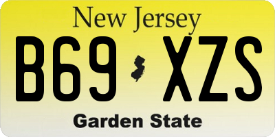 NJ license plate B69XZS