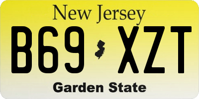 NJ license plate B69XZT