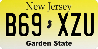 NJ license plate B69XZU
