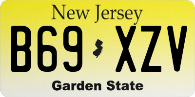 NJ license plate B69XZV