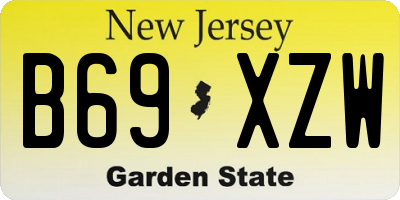 NJ license plate B69XZW