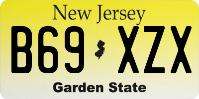 NJ license plate B69XZX