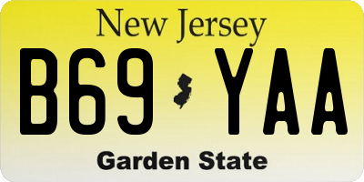 NJ license plate B69YAA