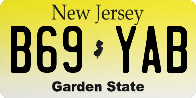NJ license plate B69YAB