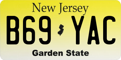 NJ license plate B69YAC