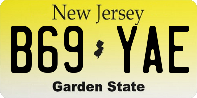 NJ license plate B69YAE