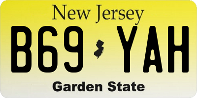NJ license plate B69YAH