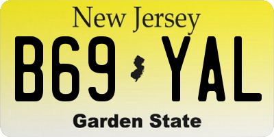 NJ license plate B69YAL