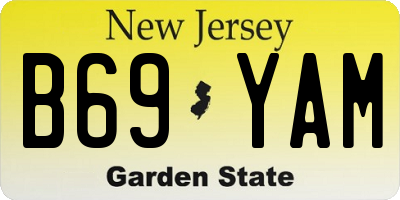 NJ license plate B69YAM